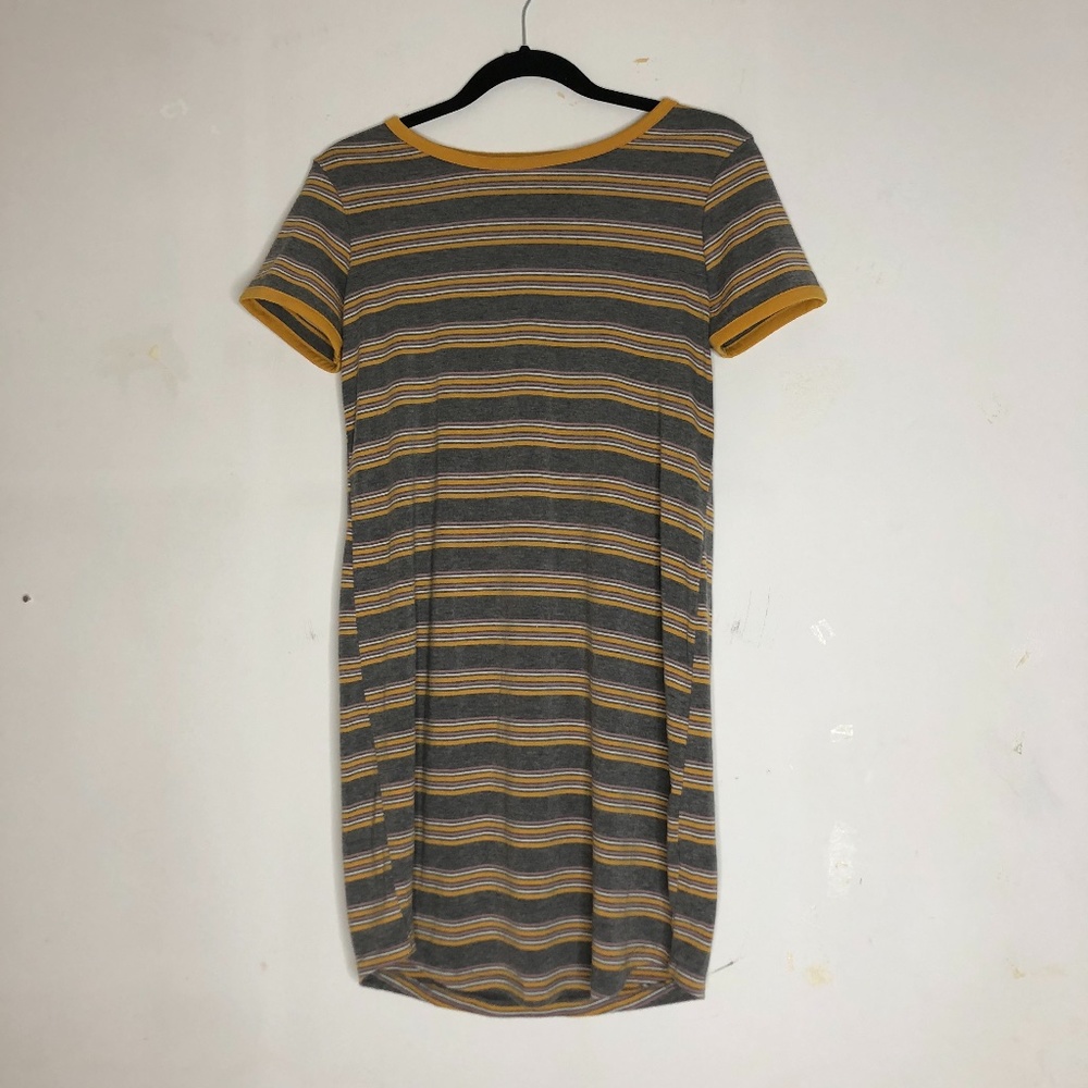 Pink Rose striped t-shirt dress
